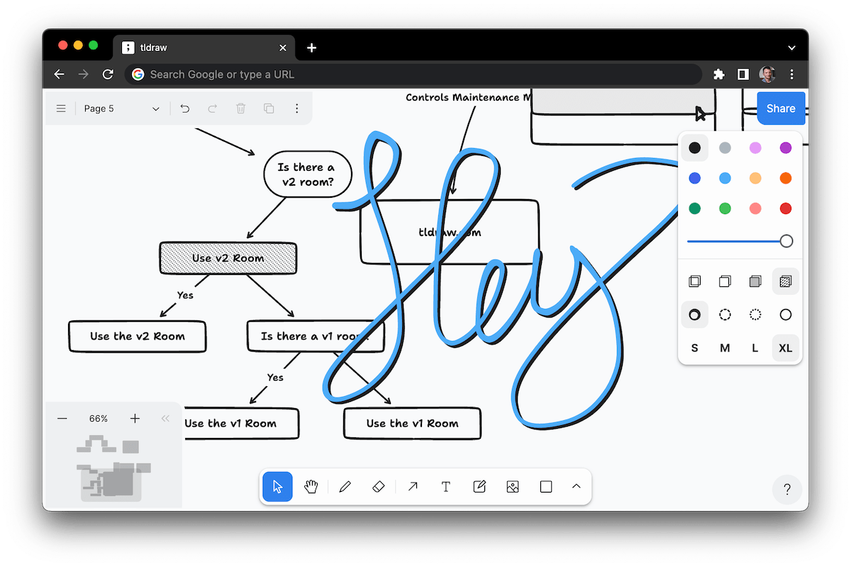 screenshot of tldraw